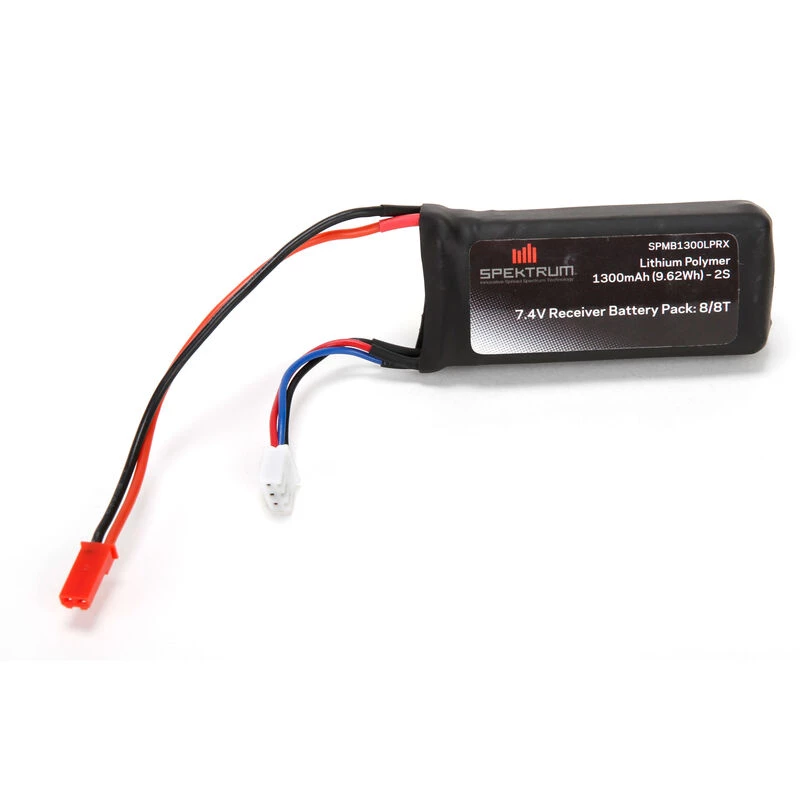 Spektrum 7.4V 1300mAh 2S 5C LiPo Receiver Battery: JST for Batteries 1 Spektrum 7.4V 1300mAh 2S 5C LiPo Receiver Battery: JST for Batteries