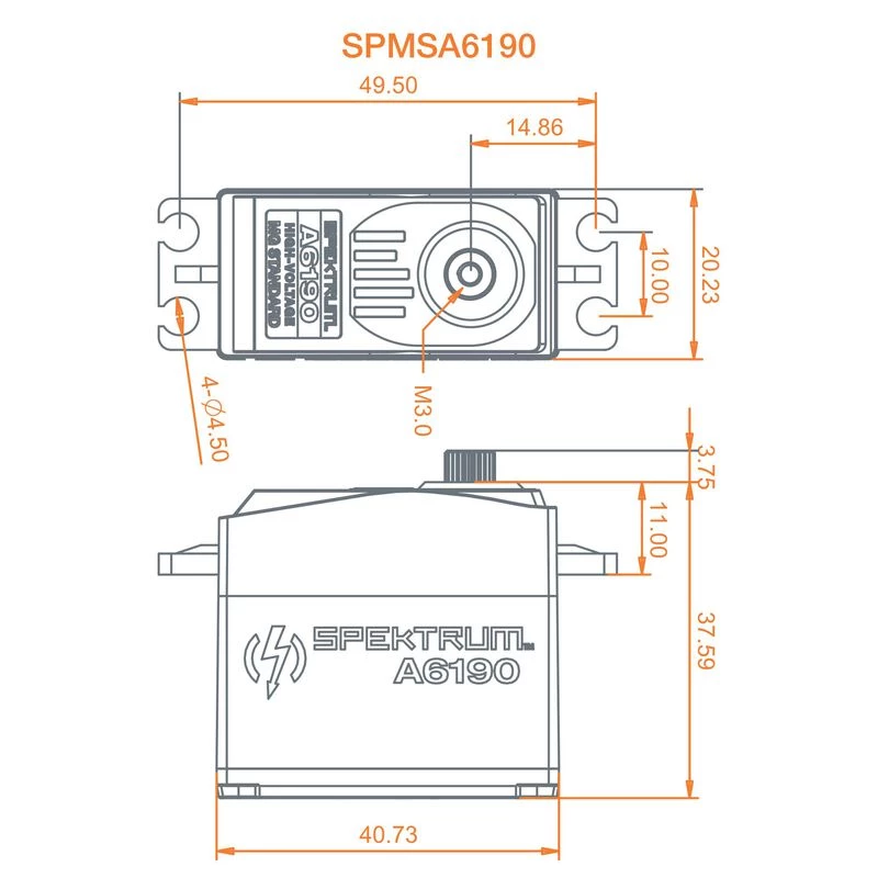 Spektrum A6190 Standard Metal Gear HV Aircraft Servo for Servos 4 Spektrum A6190 Standard Metal Gear HV Aircraft Servo for Servos - Image 4