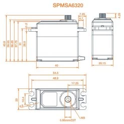 Spektrum A6320 Standard Digital HV Brushless Mid Torque Metal Gear Aircraft Servo for Servos -Spektrum Sales Store SPMSA6320 A10 JWYHDBPJ