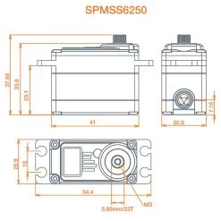 Spektrum S6250 Standard Digital HV High Torque Metal Gear Waterproof Surface Servo for Servos -Spektrum Sales Store SPMSS6250 A10 ZB1IEIOC