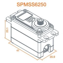 Spektrum S6250 Standard Digital HV High Torque Metal Gear Waterproof Surface Servo for Servos -Spektrum Sales Store SPMSS6250 A11 ZB1IEIOC