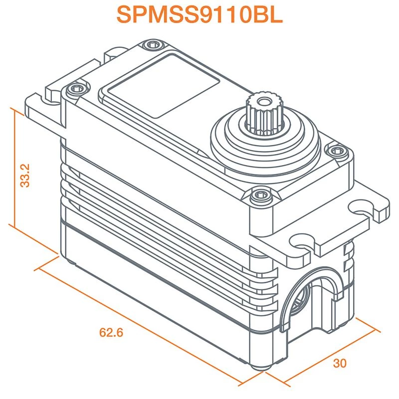 Spektrum S9110BL 1/5 Digital HV High Speed Brushless Metal Gear Surface Servo for Servos 3 Spektrum S9110BL 1/5 Digital HV High Speed Brushless Metal Gear Surface Servo for Servos - Image 3