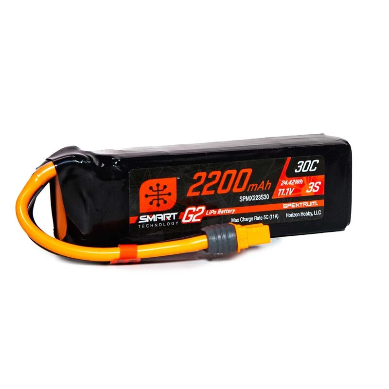 Spektrum 11.1V 2200mAh 3S 30C Smart G2 LiPo Battery: IC3 for Batteries 1 Spektrum 11.1V 2200mAh 3S 30C Smart G2 LiPo Battery: IC3 for Batteries
