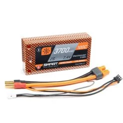 Spektrum 7.4V 3700mAh 2S 100C Race Shorty Hardcase Smart LiPo Battery: Tubes, 5mm for Batteries