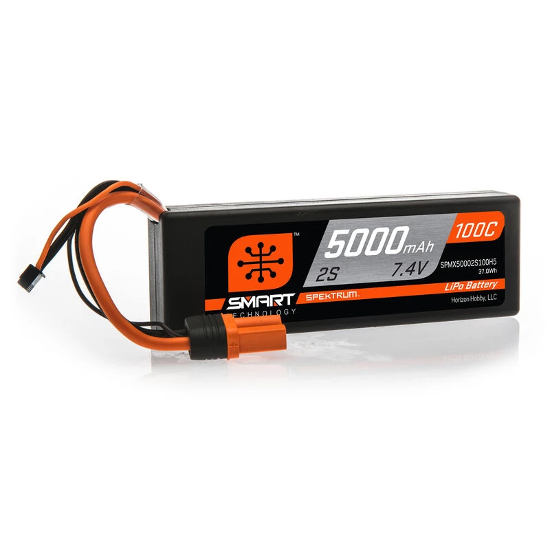 Spektrum 7.4V 5000mAh 2S 100C Smart Hardcase LiPo Battery: IC5 for Batteries 1 Spektrum 7.4V 5000mAh 2S 100C Smart Hardcase LiPo Battery: IC5 for Batteries