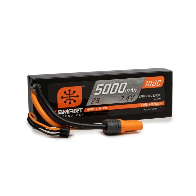 Spektrum 7.4V 5000mAh 2S 100C Smart Hardcase LiPo Battery: IC5 for Batteries 2 Spektrum 7.4V 5000mAh 2S 100C Smart Hardcase LiPo Battery: IC5 for Batteries - Image 2