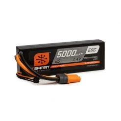Spektrum 7.4V 5000mAh 2S 50C Smart Hardcase LiPo Battery: IC5 for Batteries