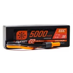 Spektrum 11.1V 5000mAh 3S 100C Smart G2 Hardcase LiPo Battery: IC5 for Batteries