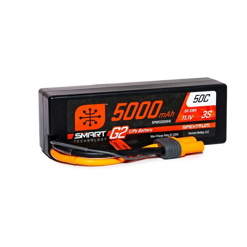 Spektrum 11.1V 5000mAh 3S 50C Smart G2 Hardcase LiPo Battery: IC5 for Batteries 1 Spektrum 11.1V 5000mAh 3S 50C Smart G2 Hardcase LiPo Battery: IC5 for Batteries