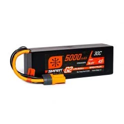 Spektrum 14.8V 5000mAh 4S 30C Smart G2 Hardcase LiPo Battery: IC5 for Batteries