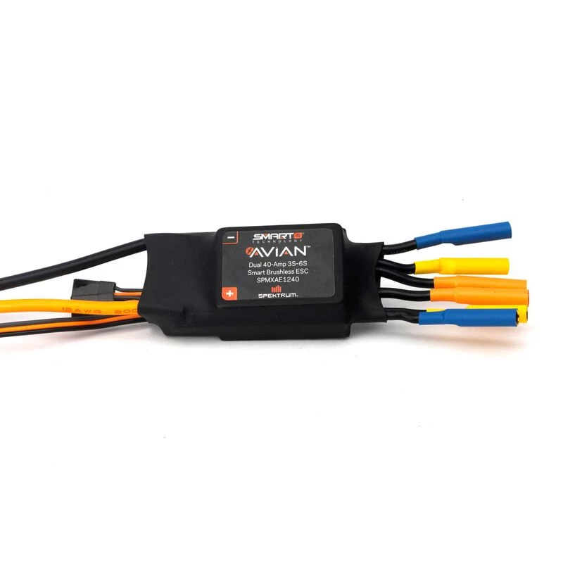 Spektrum Avian Dual 40 Amp Brushless Smart ESC, 3S - 6S for Electronic Speed Controls 2 Spektrum Avian Dual 40 Amp Brushless Smart ESC, 3S - 6S for Electronic Speed Controls - Image 2