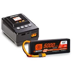 Spektrum Smart G2 Powerstage Surface Bundle: 2S 5000mAh LiPo Battery / S155 Charger for Batteries