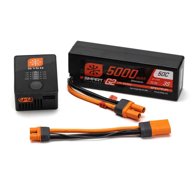 Spektrum Smart G2 Powerstage Surface Bundle: 3S 5000mAh LiPo Battery / S150 Charger for Batteries 1 Spektrum Smart G2 Powerstage Surface Bundle: 3S 5000mAh LiPo Battery / S150 Charger for Batteries