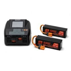 Spektrum Smart G2 Powerstage 8S Surface Bundle: 4S 5000mAh LiPo Battery (2) / S2200 G2 Charger for Batteries